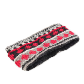 Hand Knit Wool Fleece Lined Head Band Ear Warmer