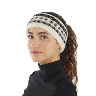 Hand Knit Wool Fleece Lined Head Band Ear Warmer