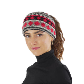 Hand Knit Wool Fleece Lined Head Band Ear Warmer