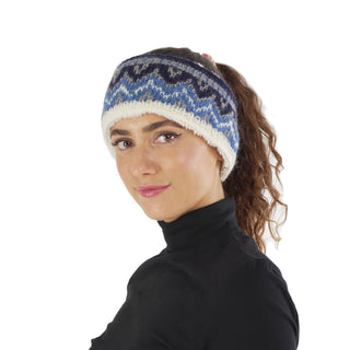 Hand Knit Wool Fleece Lined Head Band Ear Warmer