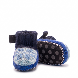 Hand Knit Wool, Fleece Lined Baby Booties with non slip soles
