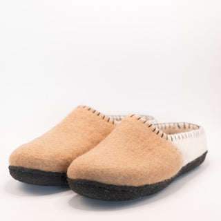 Luxury Handmade Wool Sheepskin Clogs with Rubber Soles