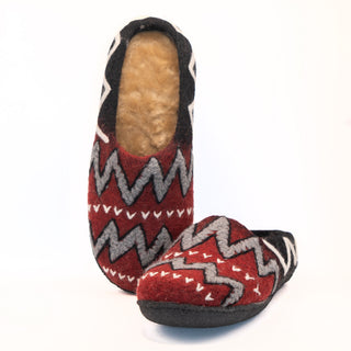 sheepskin lined wool slippers with rubber soles