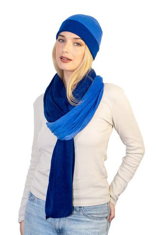 handmade yak wool two tone gradient shawl scarf