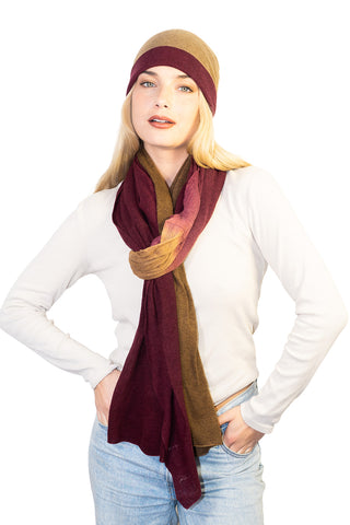 handmade yak wool two tone gradient shawl scarf