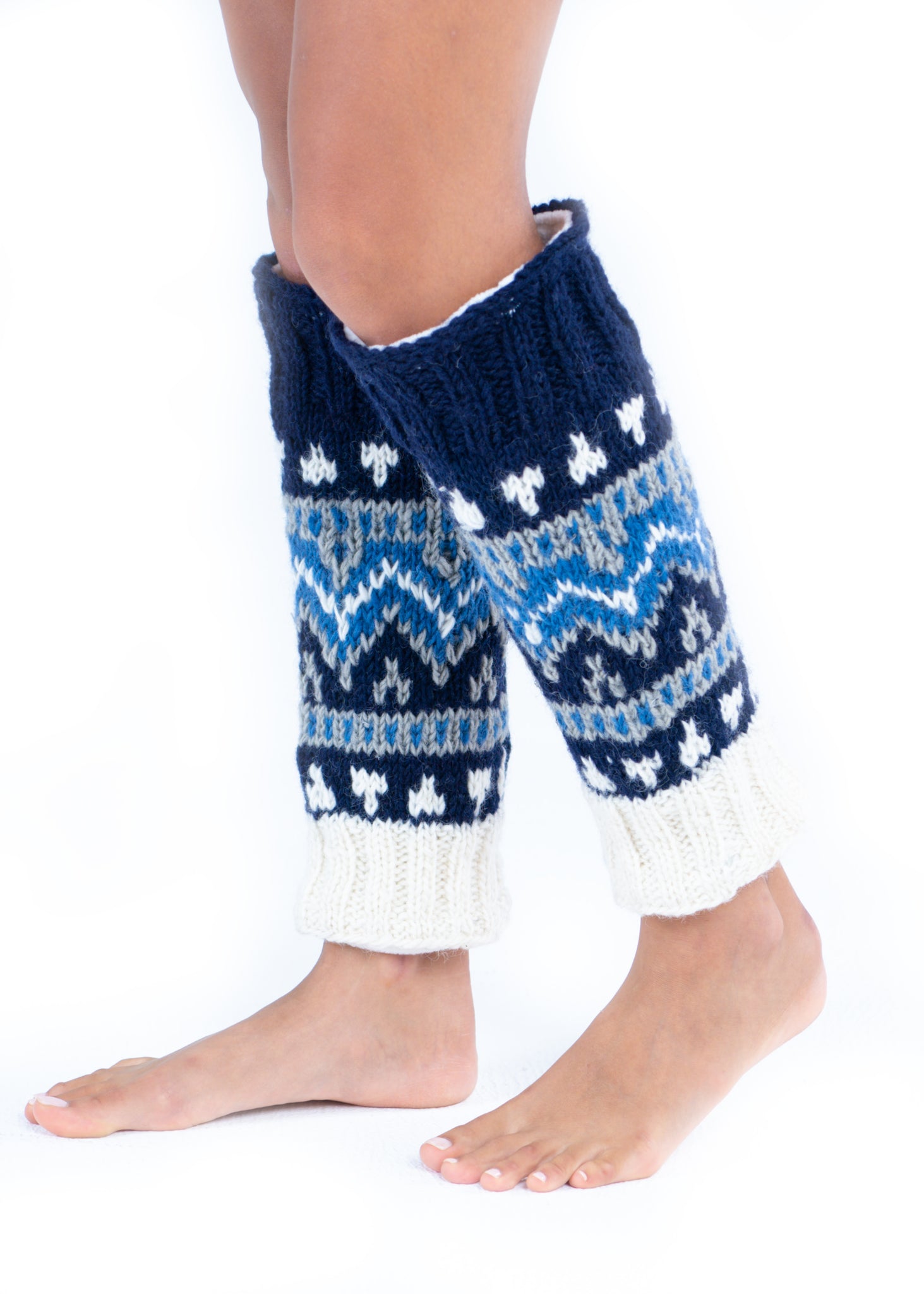 Hand-Knit Wool Leg Warmers / Boot Toppers