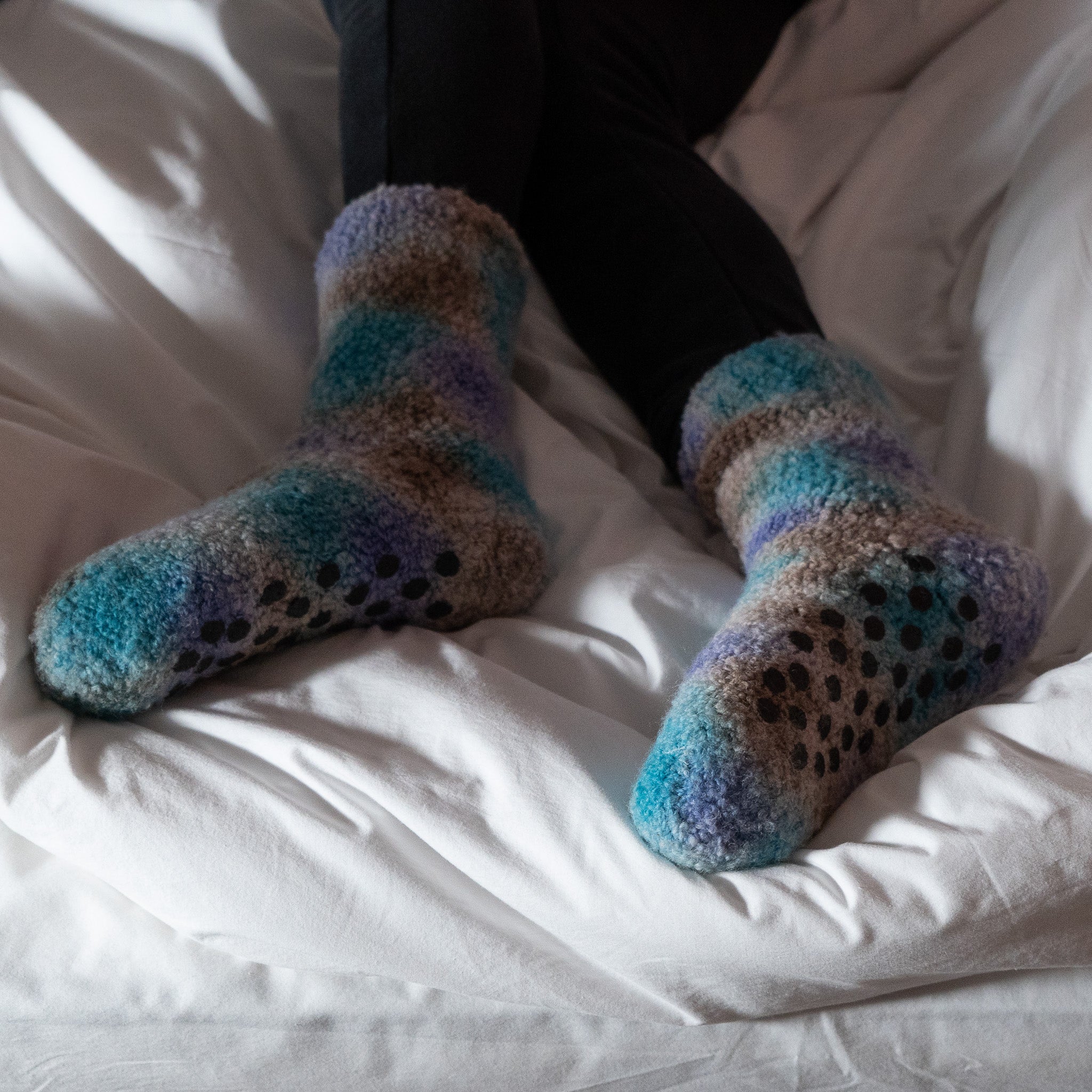 Fuzzy Wool Sherpa Lined Slipper Socks