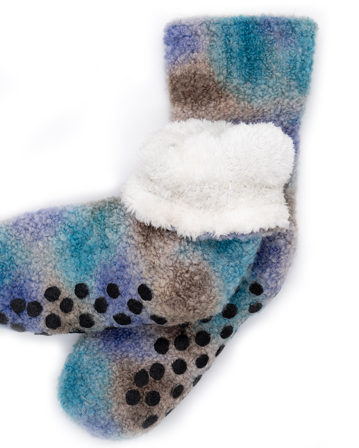 Fuzzy Wool Sherpa Lined Slipper Socks