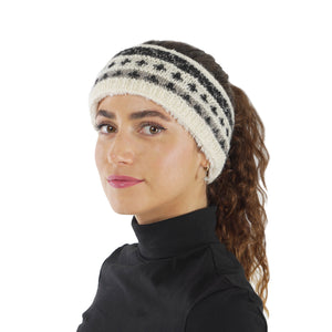 Hand Knit Wool Fleece Lined Head Band Ear Warmer