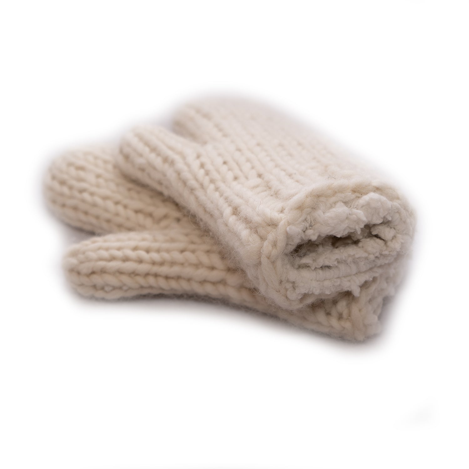 Hand Knit Wool, Sherpa Fleece Lined Mittens