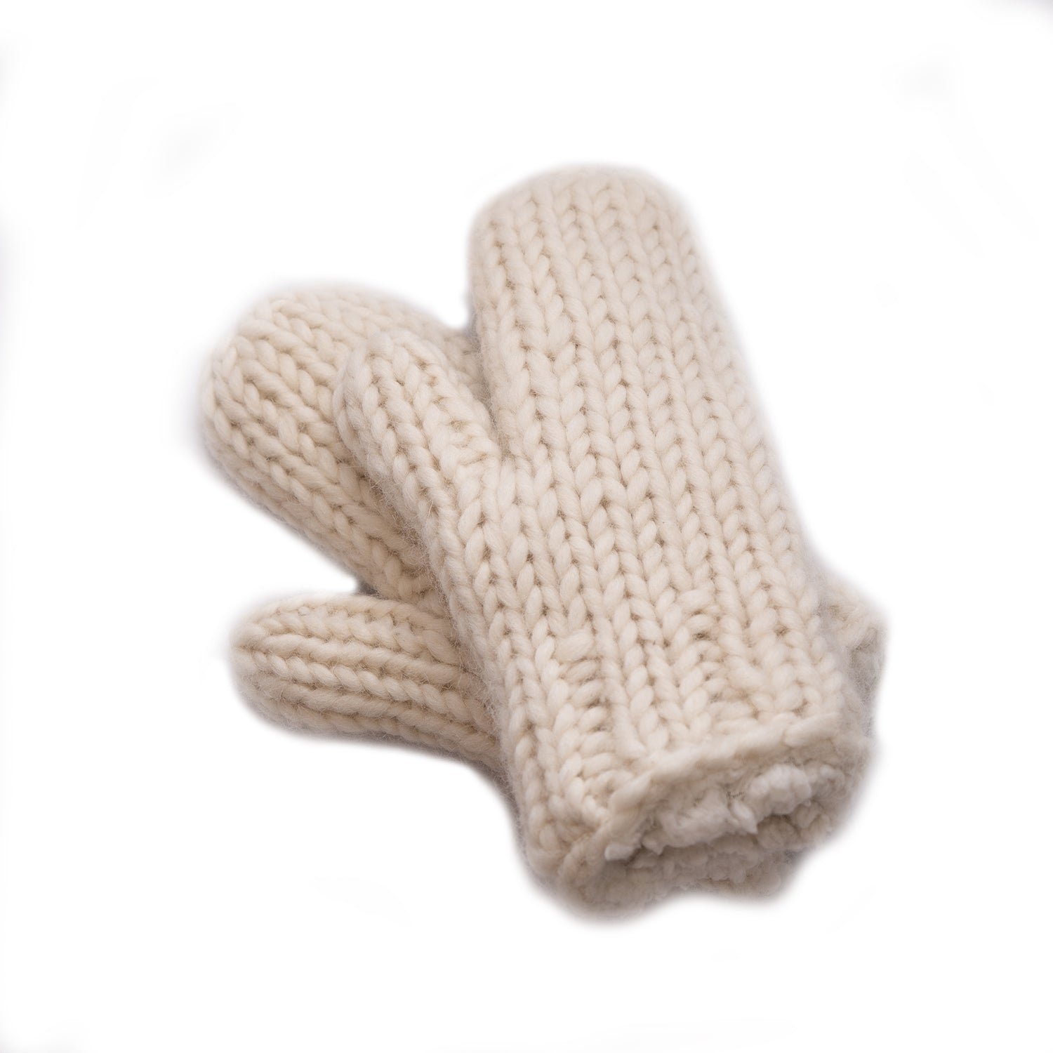 Hand Knit Wool, Sherpa Fleece Lined Mittens