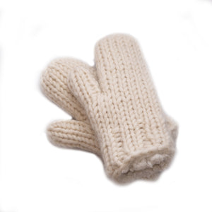 Hand Knit Wool, Sherpa Fleece Lined Mittens