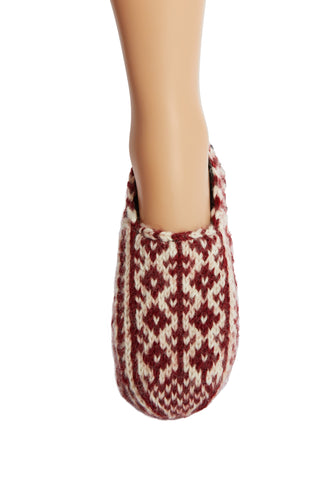 Hand Knit Wool Fleece Lined Ankle Length Slipper Socks - Tibetan Socks