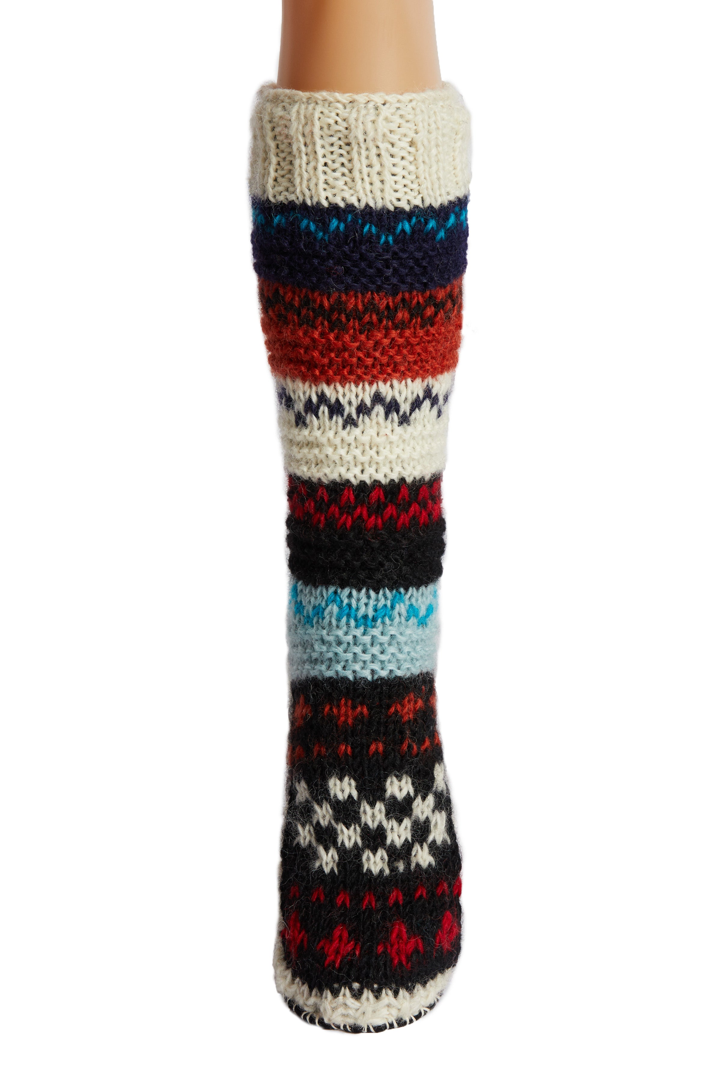 Warm Hand Knitted 100% Natural Pure Sheep Wool Socks, Walking Boot Socks,  Wellington Boot Socks, Slipper Socks RANDOM PATTERNS 